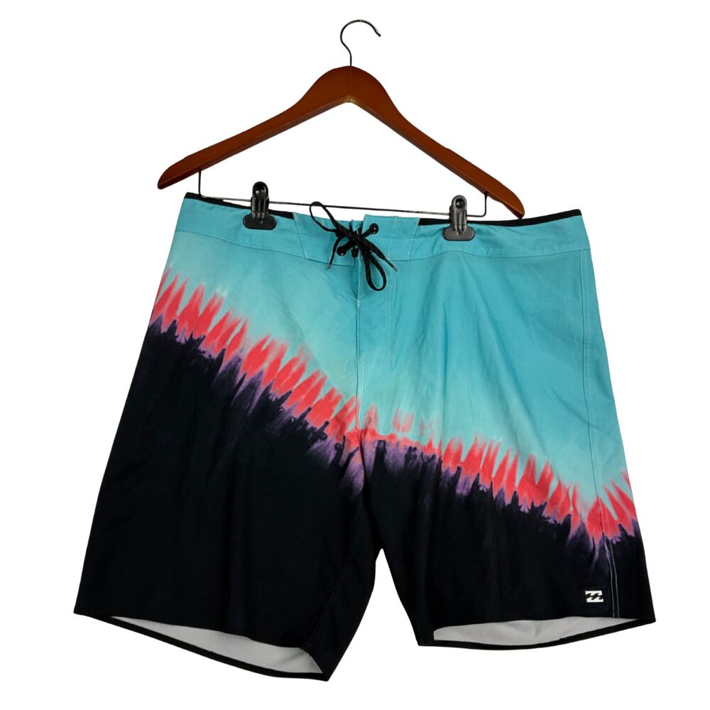 Billabong Recycler T-Street Airlite Boardshorts Mens 38 Aqua Black Tie Dye 20"